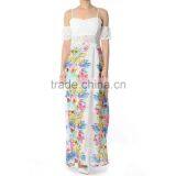 Floral Print Lace Trim Maxi Dress Elegant Woman Dress Party Dresses thumbnail-6
