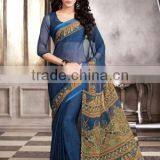 Classical Chiffon Saree in 4 Color thumbnail-2