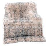 CX-D-73 High Quality Home Use Leopard Print Knitted Fox Fur Real Fur Blanket thumbnail-1