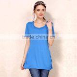 Wild Short Sleeve Nursing Clothes Solid Breastfeeding Clothing Small Fresh Pregnant Women T-shirts thumbnail-4