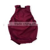 Wholesale Children Boutique Clothing Baby Soild Color Bodysuit Infant Girls Soft Casual Wear Rompers thumbnail-3