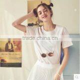 Summer Sets Pure Color T-shirt With Short Sleeves Female Leisure Relaxed Joker Contracted thumbnail-2