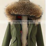 Myfur Fashion Mini Parka With Rabbit Fur or Fox Fur Lining Rose Raccoon Fur Hood thumbnail-5