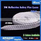 Bestselling Polyester 3M Reflective Flat Shoelaces For Sneakers - Customized Flat 3M Safety Shoelaces - Black White Red Laces thumbnail-2