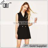 Factory direct sales black sleeveless lace jumpsuit uniform for office