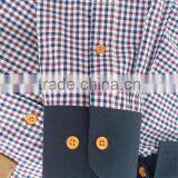 Leather Pocket on Left Check Checked Men's Casual Shirt in Latest Design thumbnail-5