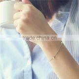 Acrylic Bracelets Silver Tone White Arc Imitation Pearl thumbnail-2