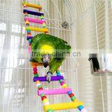 Newest Colorful Climbing Ladder Pet Bird Ladder Macaw Cockatiel Parrot Hamster Wood Ladder Climb Bell Swing Bite Toy thumbnail-2
