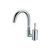 Single Hole Chrome Kitchen Sink Water Faucet / High Arc Purity Brass Home Kitchen Tap