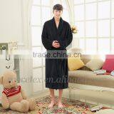 Men Warm Night Robe 100% Polyester Bath Gown Coral Flannel Pajamas Set thumbnail-3