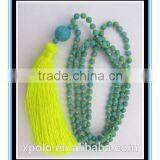 2016 New Design Aqua Bright Beaded Tassel Necklace Yiwu Wholesale