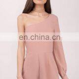 High Quality Blush Plain One Shoulder Adult Romper thumbnail-5