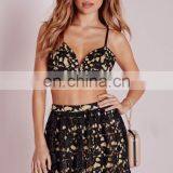Sexy Women Floral Lace Bralet Bra Bustier Crop Top With Adjustable Shoulder Strap thumbnail-1