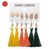 6pcs/set Women Earrings Boutique Exaggerated Matte Stud Earrings GIRL Female Color Earings Creative Jewelry thumbnail-3