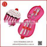 5pcs Stainless Steel Tools Printing Manicure Pouch Personalized Cute Cupcake Manicure Set