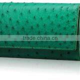 High Quality Customized Logo Genuine Real Ostrich Leather Clutch Wallet for Women thumbnail-3
