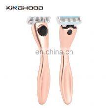 Custom Rose Gold High Quality Women 6 Blades System Razors Shaving Safety Razor thumbnail-1