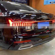 Modified Full LED Through Strip Taillamp Taillight With Dynamic for AUDI A6 C8 Tail Lamp Tail Light 2019-2021 thumbnail-2