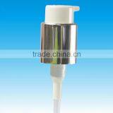 plastic lotion pump with aluminum collar