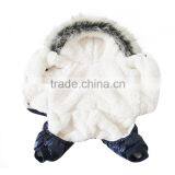 Luxury Fur Flower Cotton Royal Blue Dog Clothes thumbnail-5