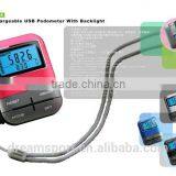 Professional 3D Touch Buttonless Pedometer USB Step Counter thumbnail-6