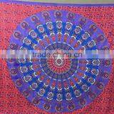 Gypsy Blue Cotton Tapestry Tribal Mandala Beach Cover Throw Hanging Bedsheets From India thumbnail-4