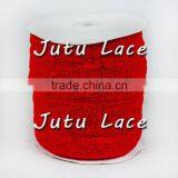 Lace Elastic 1" Red Stretch Lace Elastic by the Yard Wide Lace Elastic Trim - Baby Headband Lace Elastic thumbnail-2