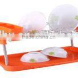 LBY Orange Kitchen 2 Tiers Dismountable Dish Rack thumbnail-1