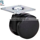 2016 Shenzhen Hot-sale 2 Inches Black Nylon Plate Swivel Plastic Furniture Caster Double Wheels for Suitcase thumbnail-4