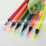 7" Standard Size Triangular Shape Black Wood Neon Color Pencil thumbnail-4