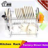 Home Decoration Kitchen Plate Rack 2 Tiers With Plastic Tray thumbnail-1