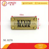 New Brush brass color metal engraved name logo tag