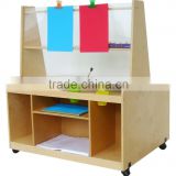 School Kids Wooden Easel Stand with Storage