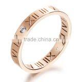 Wholesale New Fashion Jewelry Stainless Steel Rose Gold Ring With Letter Design thumbnail-2