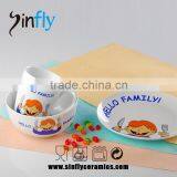 Hot Selling Decal Children Ceramic Porcelain Dinner Set thumbnail-1