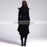 Devil Fashion 2015 PUNK Gothic Long Coat Black Jacket Made in China CT014 thumbnail-4