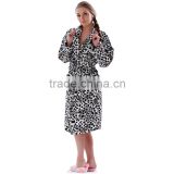 adults 100% polyester leopard printed plus size sleepwear pajamas for women