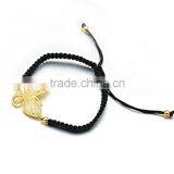 Womens Handmade Rope Bracelet Gold Plated Butterfly Charm Bracelet thumbnail-2
