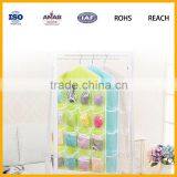 PVC+Polyester 16 Pockets Over Door Cloth Shoe Organizer Hanging Hanger Closet Space Baby Shoe Storage Bag thumbnail-5