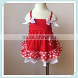 Baby Chic Red With White Polka Dot Clothing Set,Swing Top Diaper In Set,Baby Clothes