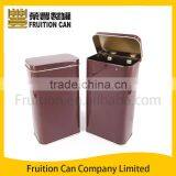 Tall Rectangular Tin Box for Tea Coffee Can Container