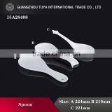 Difference Shape White Ceramic Dessert Spoon thumbnail-1