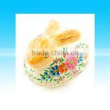 Hand Painted Decorative Easter Bunny Rabbit Wooden Figurine thumbnail-1