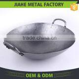 Restaurant Hand Made Double Handles Carbon Steel Wok For Sale thumbnail-2