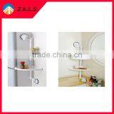 Household Wall Corner Plastic Bathroom Double Tiers Corner Shelves thumbnail-1