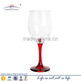 Hand painted Hot Sale red Stem Wine Glass Goblet