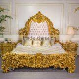European Antique Distressed Finished Wooden Bedroom Set, Natural Wood Carving Bedroom Set thumbnail-5