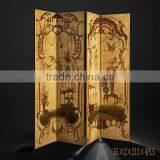 Arabian Furniture Traditional Hand Painting Four Panel Folding Screen, Retro Art Painting Wooden Floor Screen thumbnail-1