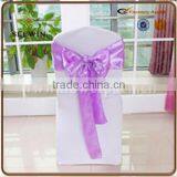 Vivid Color Chiffon Satin Fabric Chair Sash for Chair Deco thumbnail-1