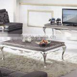 Silver Metal Corner Table Mirrored Side Table thumbnail-1